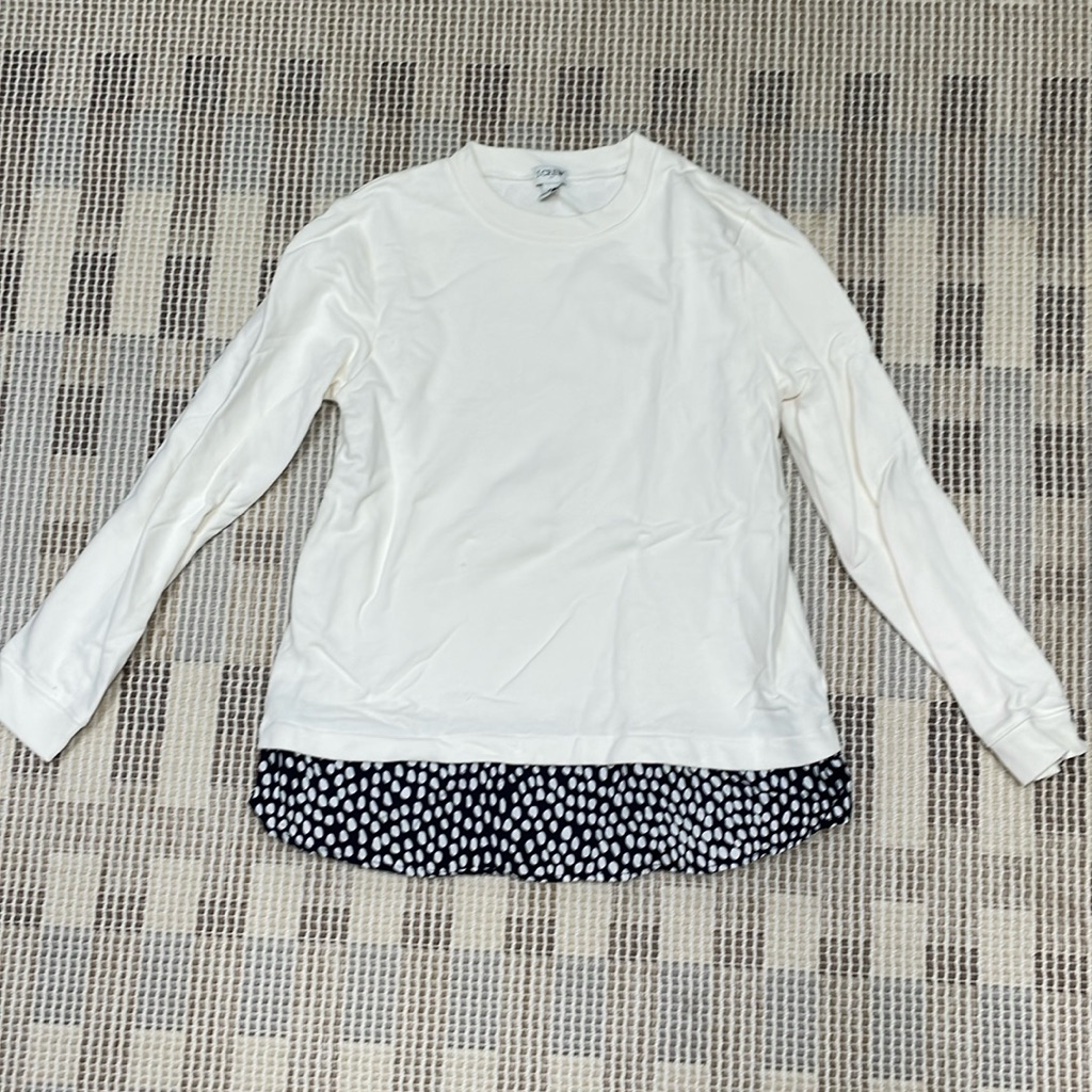 Jcrew Cream And Navy Knit Top